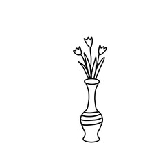 Flower in vase doodle illustration