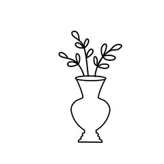 Flower in vase doodle illustration
