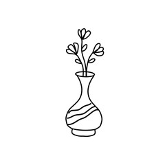 Flower in vase doodle illustration