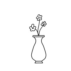 Flower in vase doodle illustration