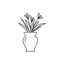 Flower in vase doodle illustration