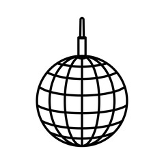 Made in uk Disco Ball Icon Graphic Design Element: A Simple Line Art Illustration of a Classic Disco Ball