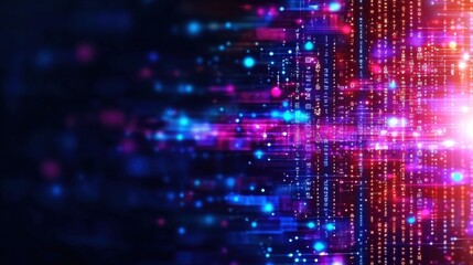 Fototapeta premium Vibrant Abstract Data Visualization with Colorful Light Trails