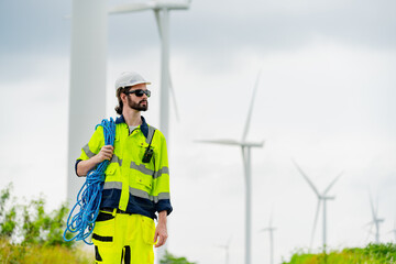 Wind turbine engineers focus on plan review work. in further maintenance.