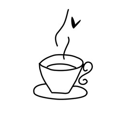 Coffee cup continuous line art