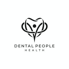 Dental and people logo design, Healthy happy concept graphic icon