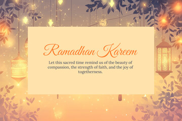 Eid Mubarak and Ramadan Kareem greetings card social media poster