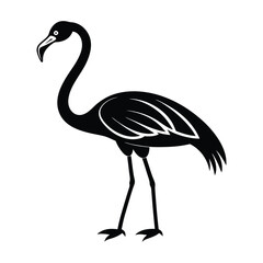flamingo silhouette isolated on white