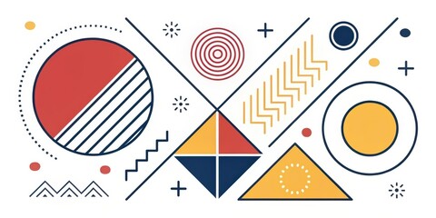 Obraz premium Abstract Geometric Composition Featuring Bold Shapes and Lines