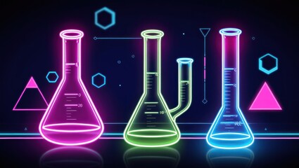 Neon Lit Laboratory Glassware Collection