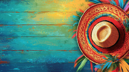 Celebrating Mexican Independence Day with traditional sombrero decorations and vibrant colors
