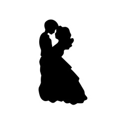 Fototapeta premium Wedding couple silhouette vector