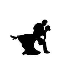 Wedding couple silhouette vector