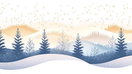 winter landscape with christmas tree