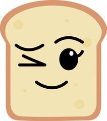 Cute Smiling Bread Character Illustration