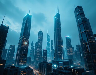 Naklejka premium city skyline
