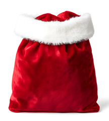 A Plush Red Velvet Santa Sack with a Luxurious White Fur Trim Festive Christmas Gift Bag
