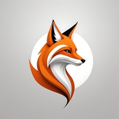 Obraz premium Stylized Fox Head Profile Abstract Art Design