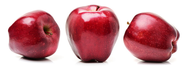Red apples isolated on white background
