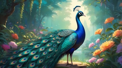 Fototapeta premium beautiful peacock