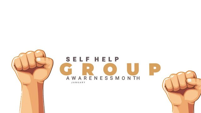 Self Help group awareness month. hand animation, awareness month.