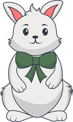 Rabbit Illustration in Cute Cartoon Design. Isolated Vector Character
