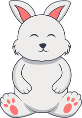 Rabbit Illustration in Cute Cartoon Design. Isolated Vector Character