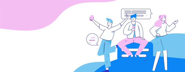 Communicate with consultants flat vector character concept operation hand drawn illustration
