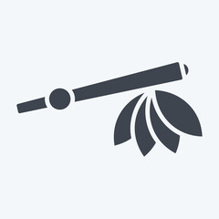 Icon Calumet. related to Native American symbol. glyph style. design editable