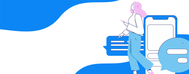 Communicate with consultants flat vector character concept operation hand drawn illustration
