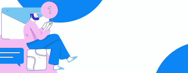 Communicate with consultants flat vector character concept operation hand drawn illustration
