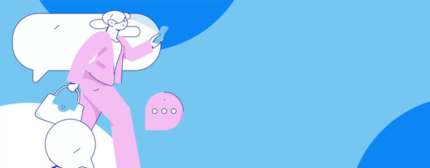 Communicate with consultants flat vector character concept operation hand drawn illustration
