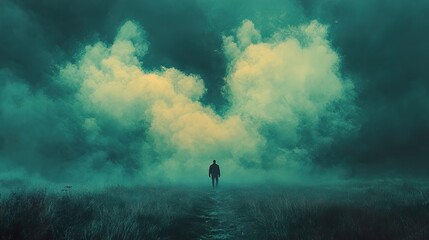 Solitary Figure in a Dreamlike Fog