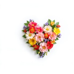 Obraz premium Colorful Flower Heart Arrangement