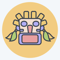Icon Mask. related to Native American symbol. color mate style. design editable