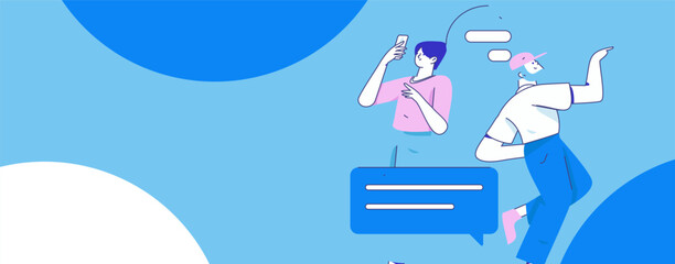 Communicate with consultants flat vector character concept operation hand drawn illustration
