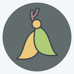 Icon Feather. related to Native American symbol. color mate style. design editable