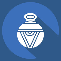 Icon Vase. related to Native American symbol. long shadow style. design editable