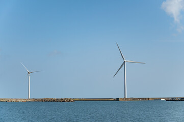 洋上の風力発電のタービン