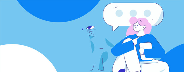 Communicate with consultants flat vector character concept operation hand drawn illustration
