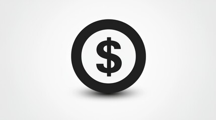 Obraz premium Minimal icon of a coin with a dollar sign on a white background