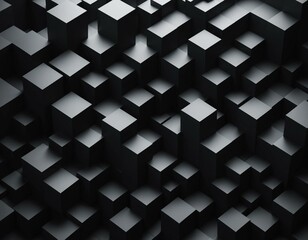 Abstract 3D Geometric Vantablack Background Concept, Generatif AI