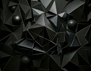 Abstract 3D Geometric Vantablack Background Concept, Generatif AI