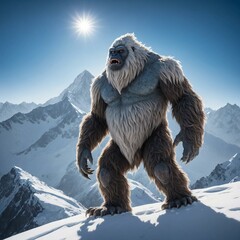 Majestic Yeti in the Himalayan Mountains, Generatif AI