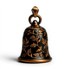 Ornate decorative bell featuring intricate floral designs.