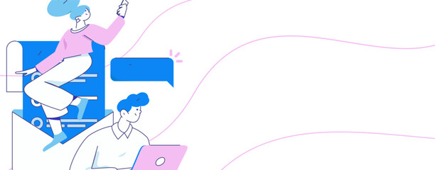 Communicate with consultants flat vector character concept operation hand drawn illustration
