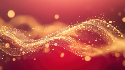 Soft golden lines on red background