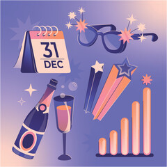 Happy New year Vector Elements - firts part 