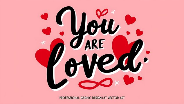 You Are Loved Hearts Design Graphic Art