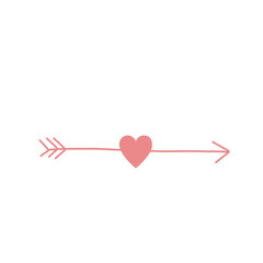 Arrow and heart icon illustration